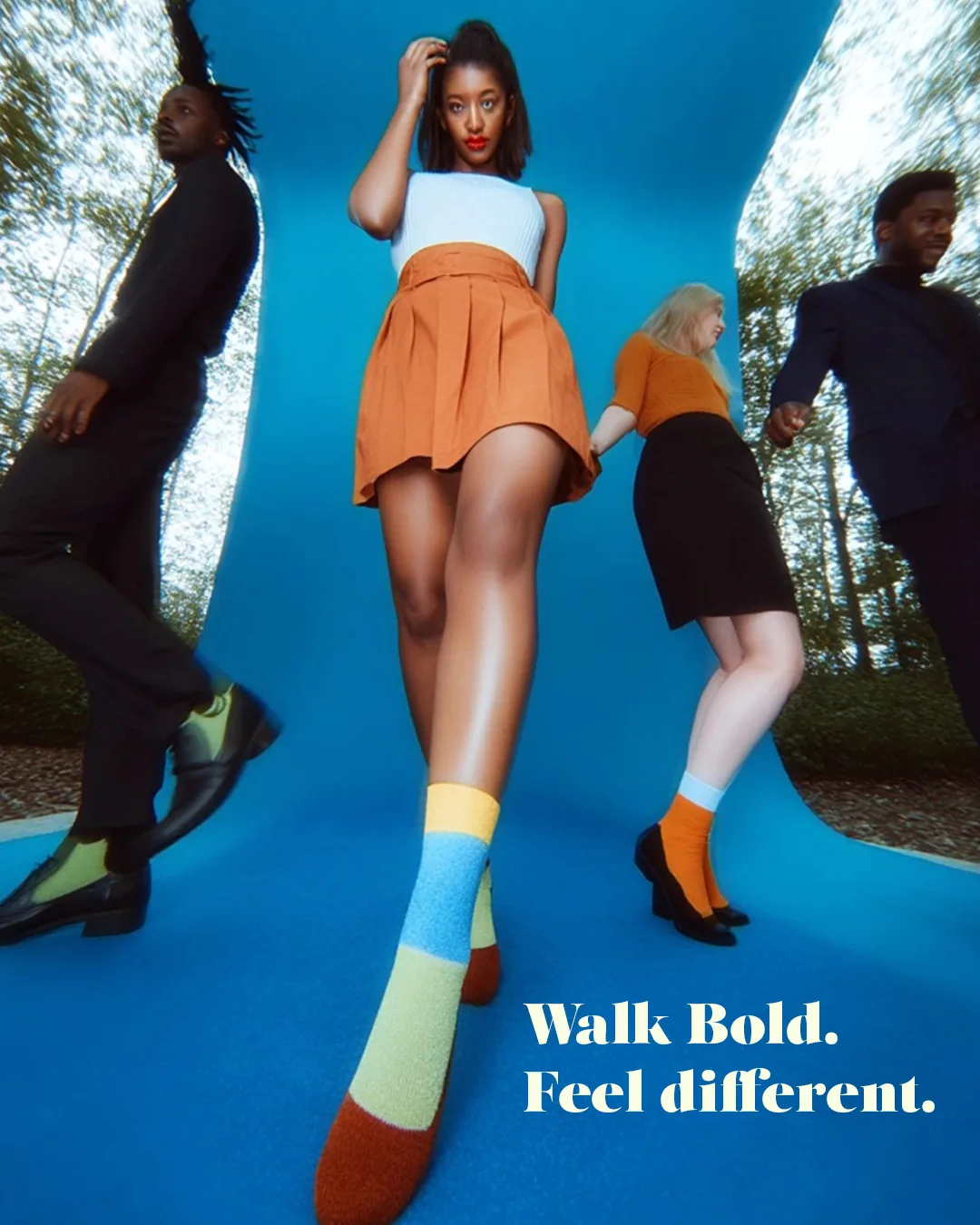 Kampagne "Walk Bold, Feel Different" für NeueSocken.de